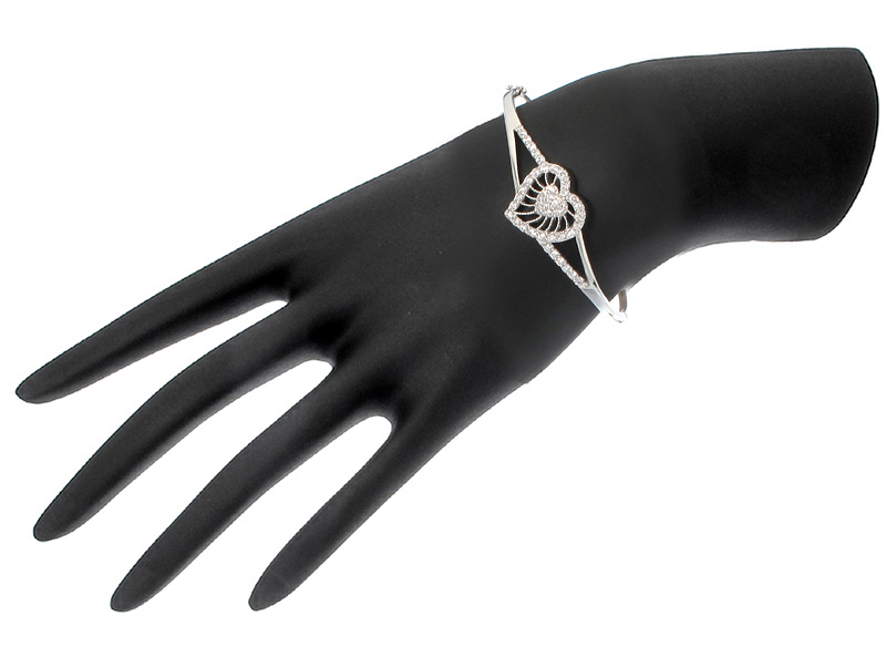 กำไลเงินแท้925ประดับเพรชแท้สวิส เกรดดี น้ำใส