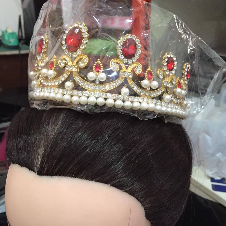 (พร้อมส่ง) เทียร่า 059 สีแดง-ทอง