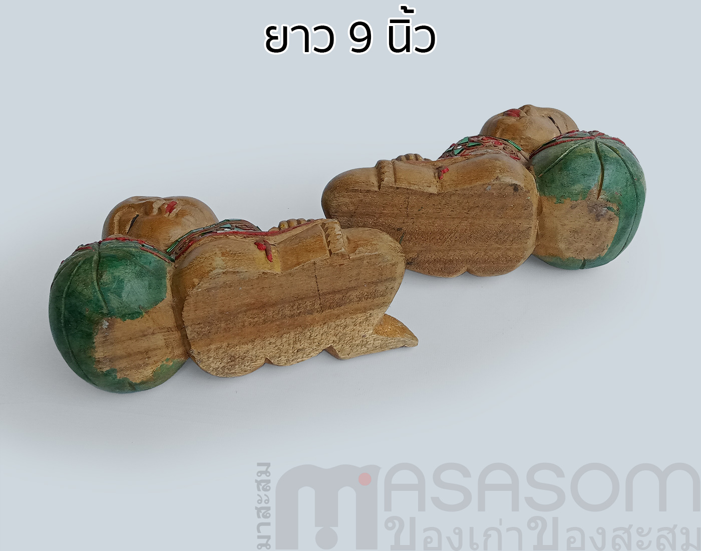 ตุ๊กตาไม้แกะสลักเด็กจีนนั่งหนุนแตง