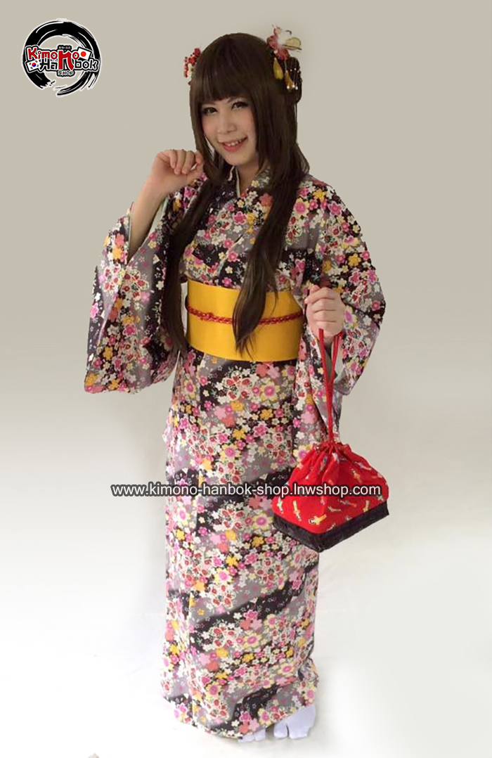 set.ยูกาตะ สีดำลายซากุระ02 (หมด)