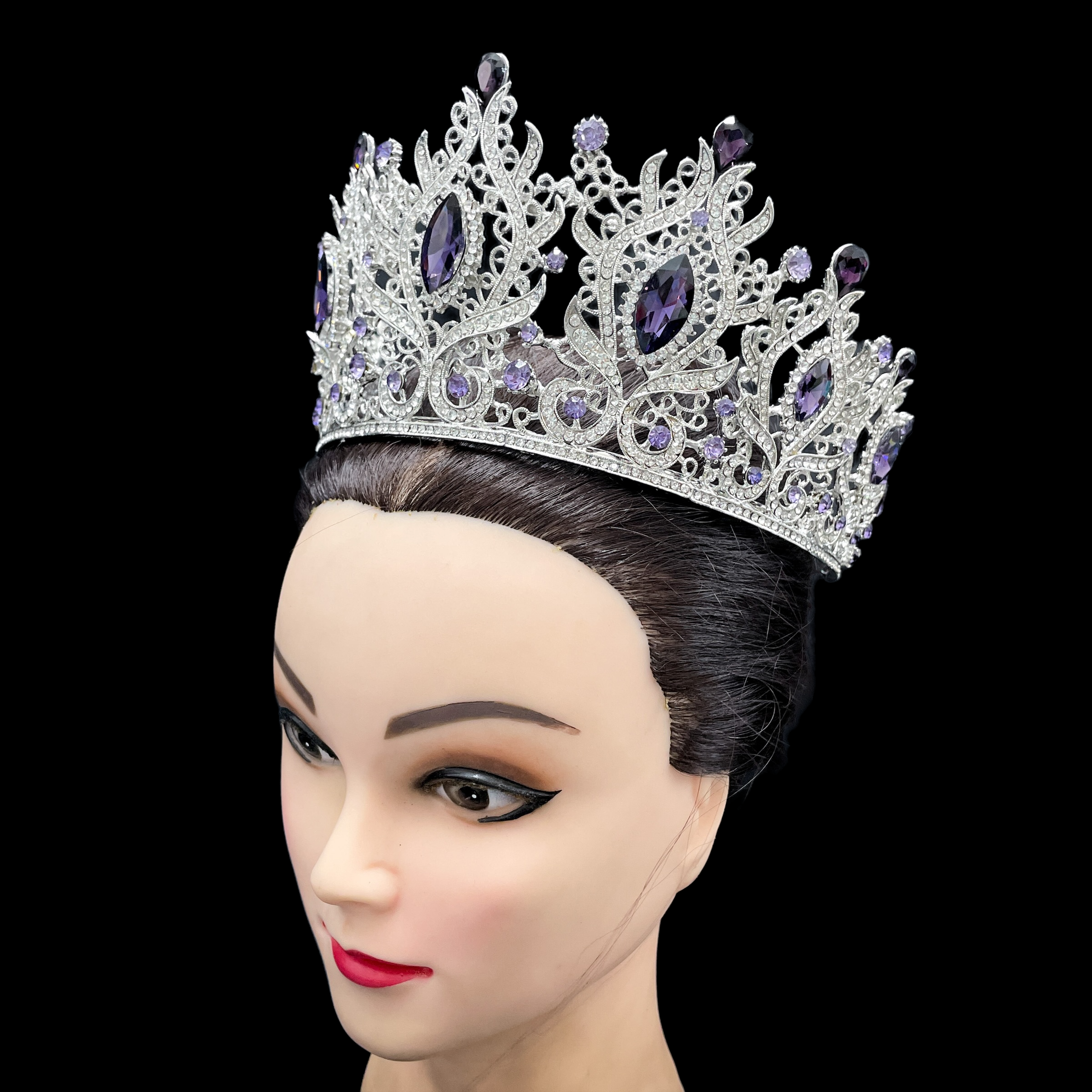 (พร้อมส่งจากไทย) มงกุฏ 096 สีม่วง มงกุฎนางงาม มงกุฎเพชร มงกุฎประกวด สินค้าพร้อมส่ง ไม่ต้องรอนาน งานพรีเมี่ยม