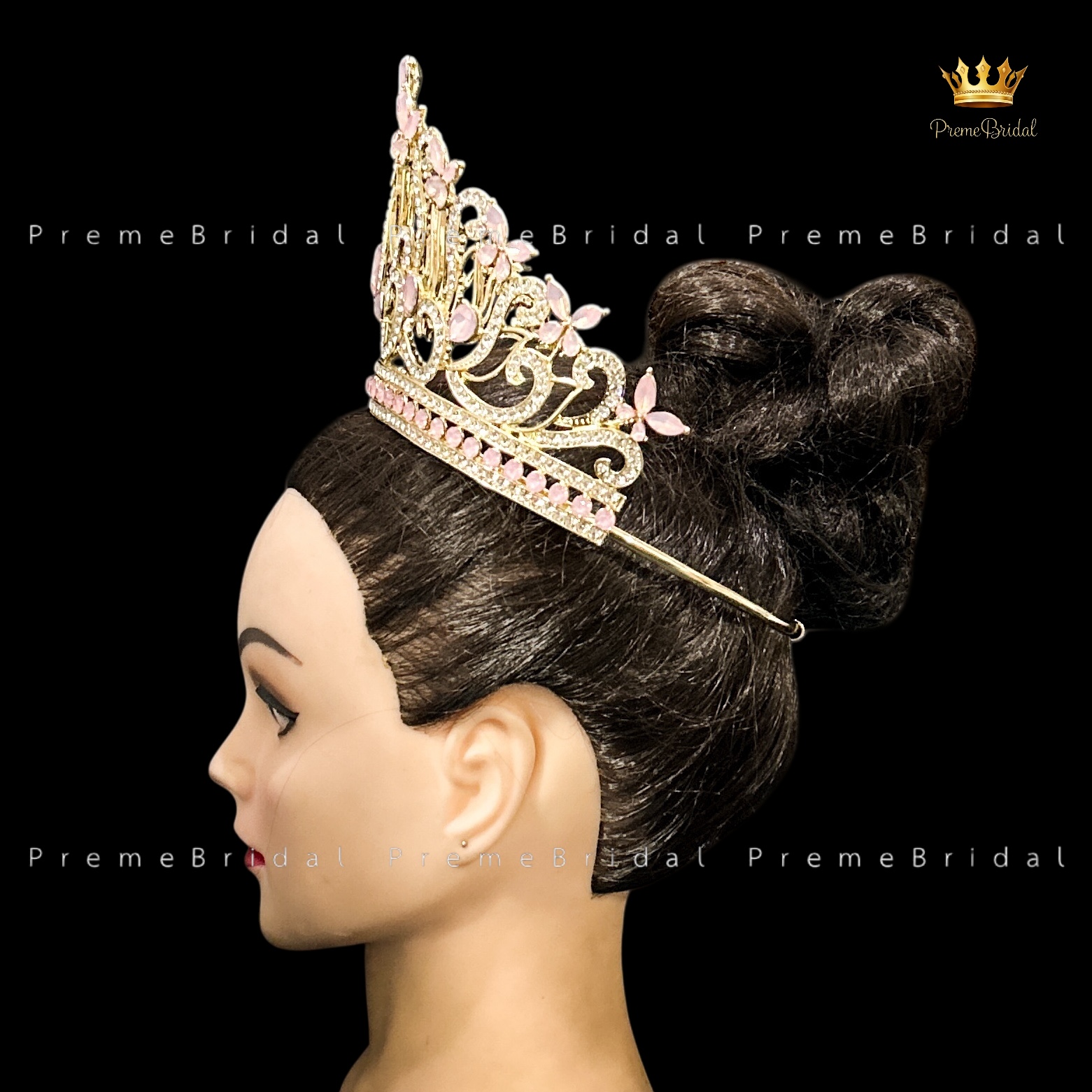 (พร้อมส่งจากไทย) มงกุฏ 143 สีทอง-ชมพู สำหรับนางงาม ขนาดใหญ่ งานโลหะฐานกลมปรับขนาดได้ ส่งด่วน ส่งจาก จ.อุบลราชธานี