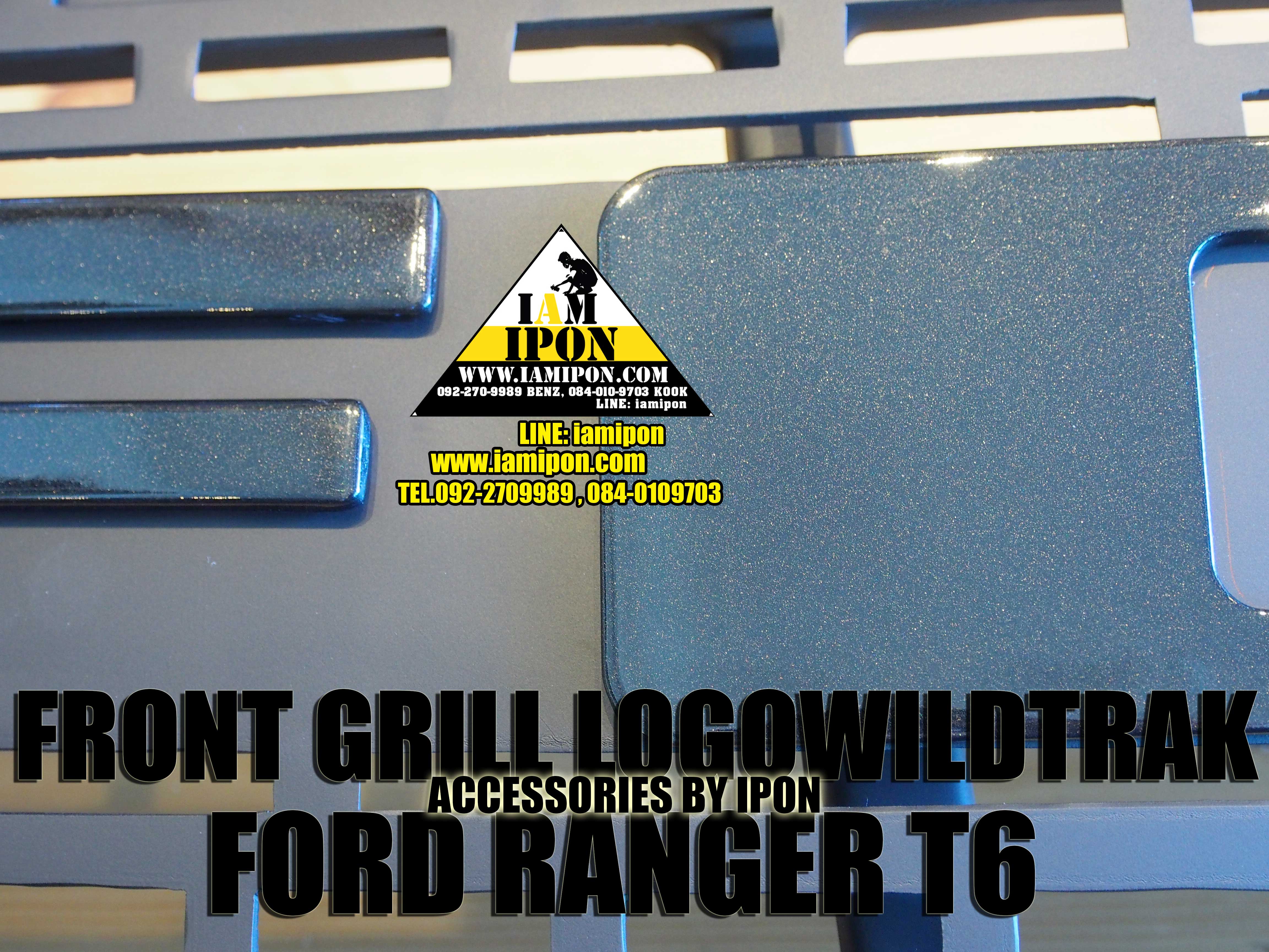 FRONT GRILL FORD RANGER T6 FLATBLACK LOGOWILDTRAK กระจังหน้าดำด้านโลโก้วายแทรก ฟอร์ดเรนเจอร์ T6