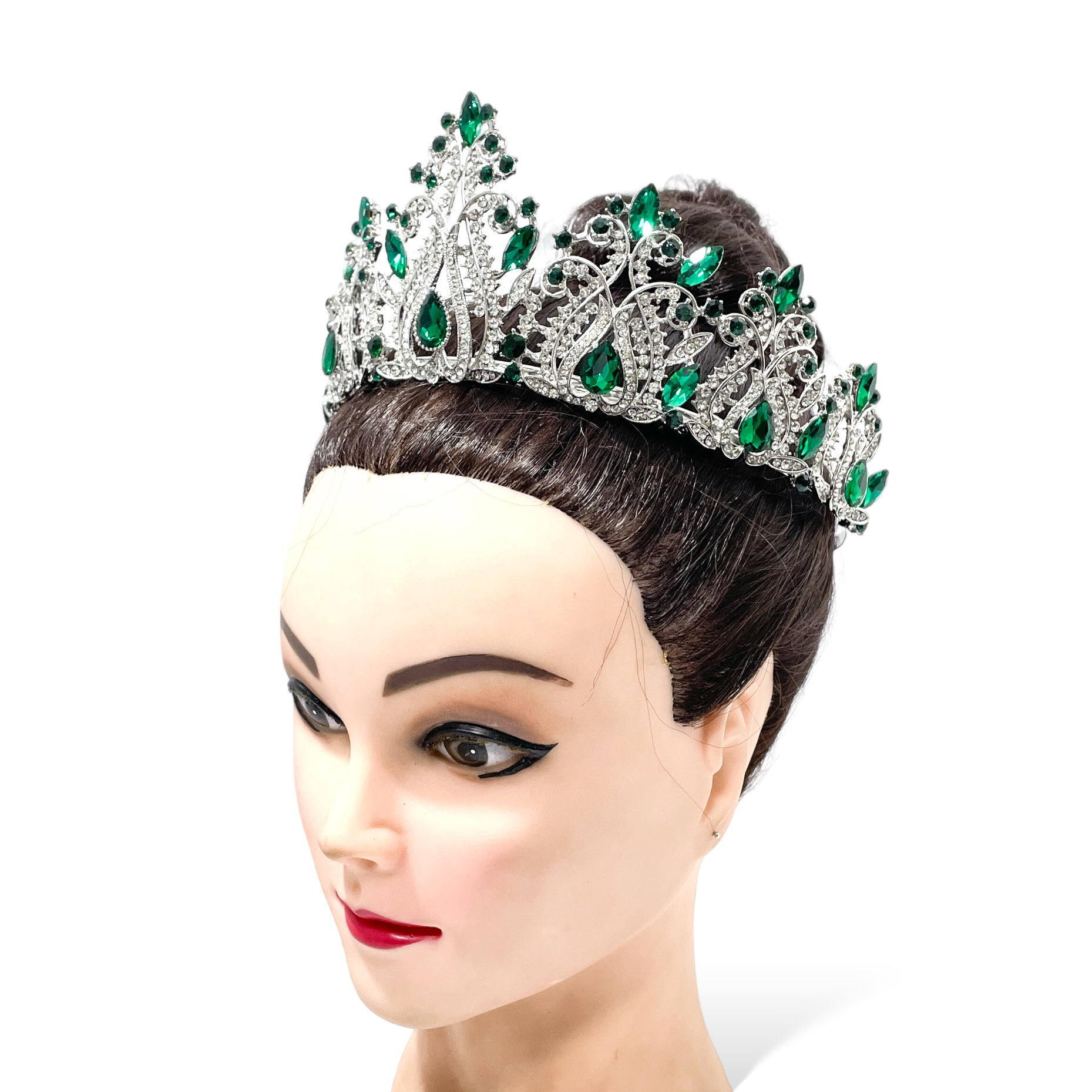 (พร้อมส่งจากไทย) มงกุฏ 118 สีเขียว งานสวย งานนางงาม รุ่นฐานกลม ปรับขนาดได้ ส่งด่วน ส่งจากไทย