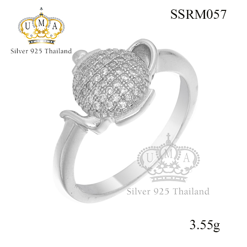 แหวนเงินแท้925เพรชประดับเพรชแท้สวิส เกรดดี น้ำใส