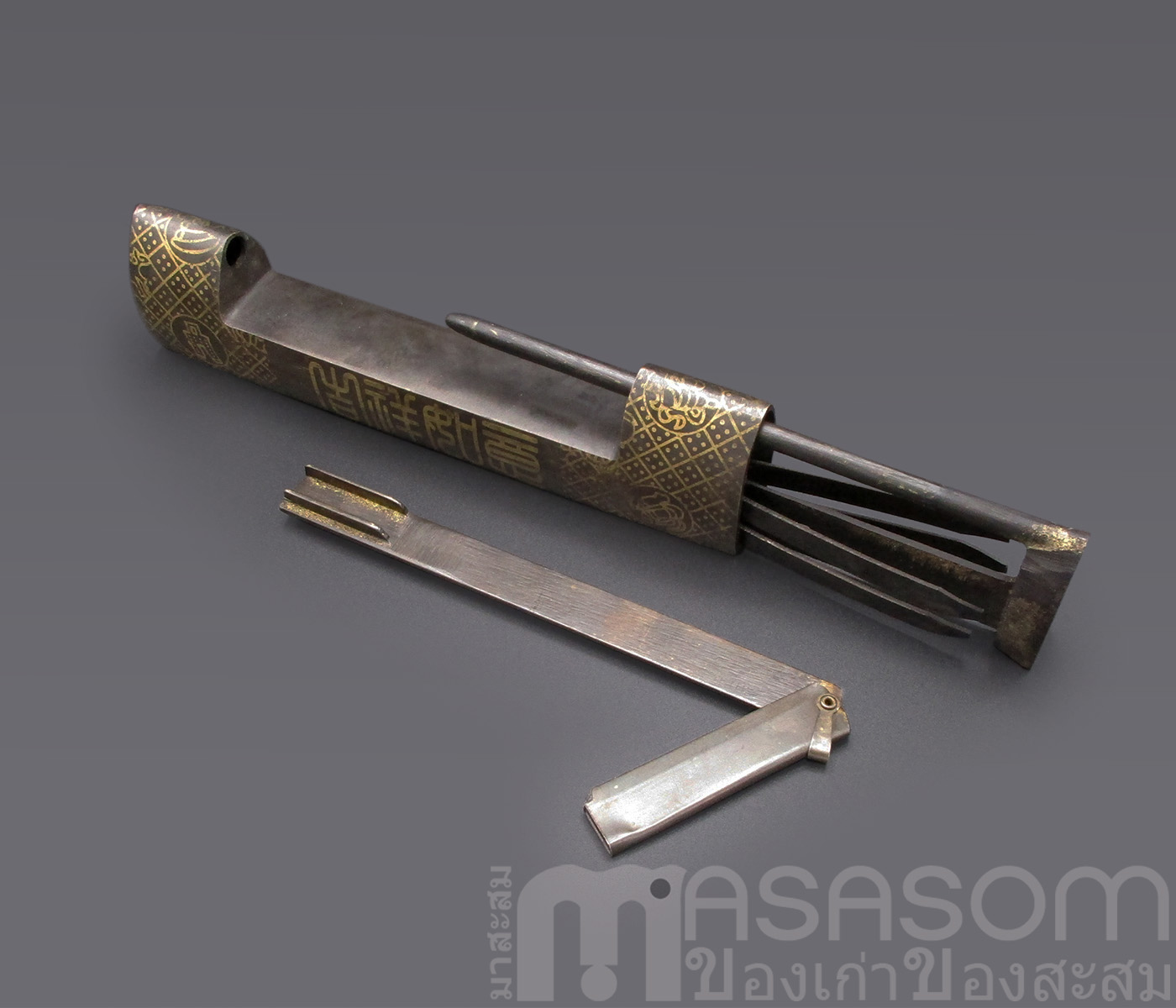 กุญแจจีนทองเหลืองโบราณ