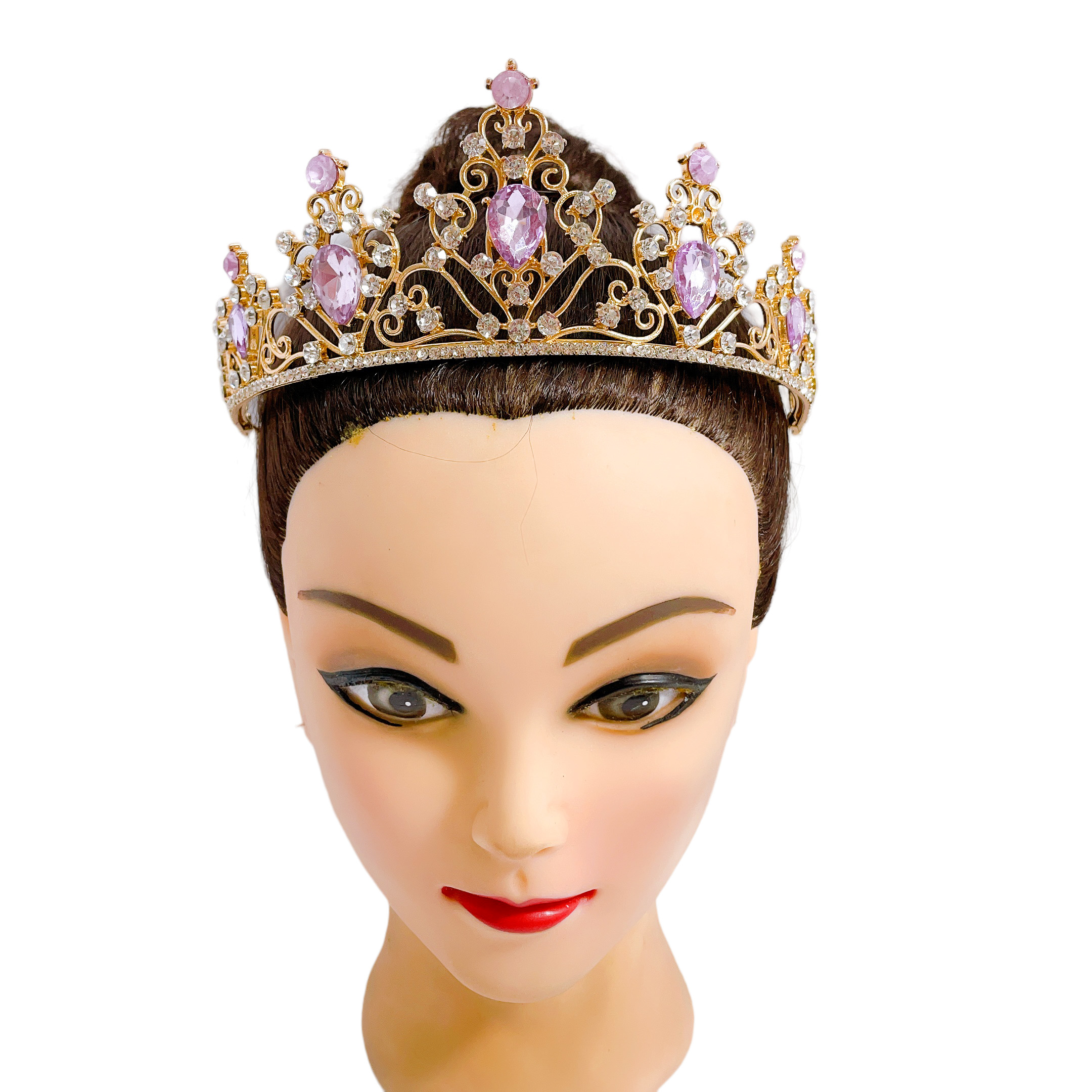 (พร้อมส่ง) เทียร่า 319 สีม่วง มงกุฎนางงาม มงกุฎเจ้าหญิง งานสวย ปราณีต QCเพชรทุกเม็ด สินค้าพร้อมส่งจากไทย