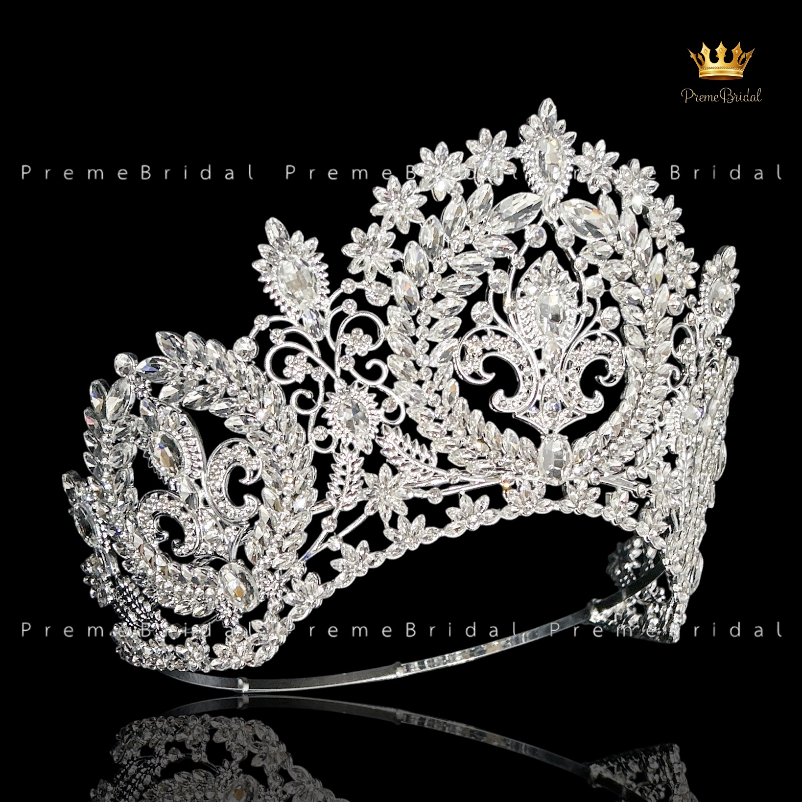 (พร้อมส่งจากไทย) มงกุฏ 137 ขนาดใหญ่ไซส์นางงาม งานสวย งานโลหะฐานกลมปรับขนาดได้ ส่งด่วน ส่งจาก จ.อุบลราชธานี