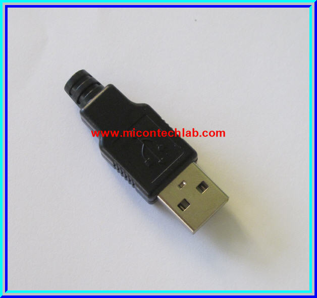 1x USB Socket Type- A Male 4 Pins Soldering Type Socket + Plastic Cover