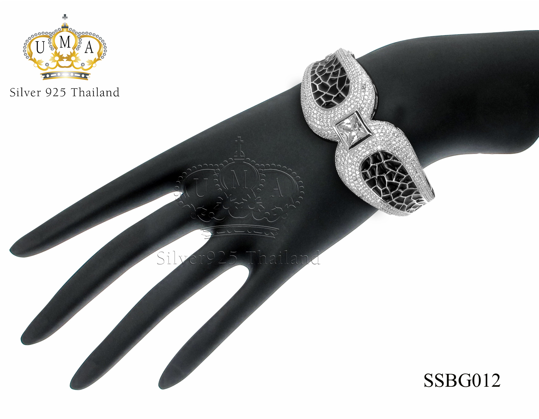 กำไลเงินแท้925ประดับเพรชแท้สวิส เกรดดี น้ำใส