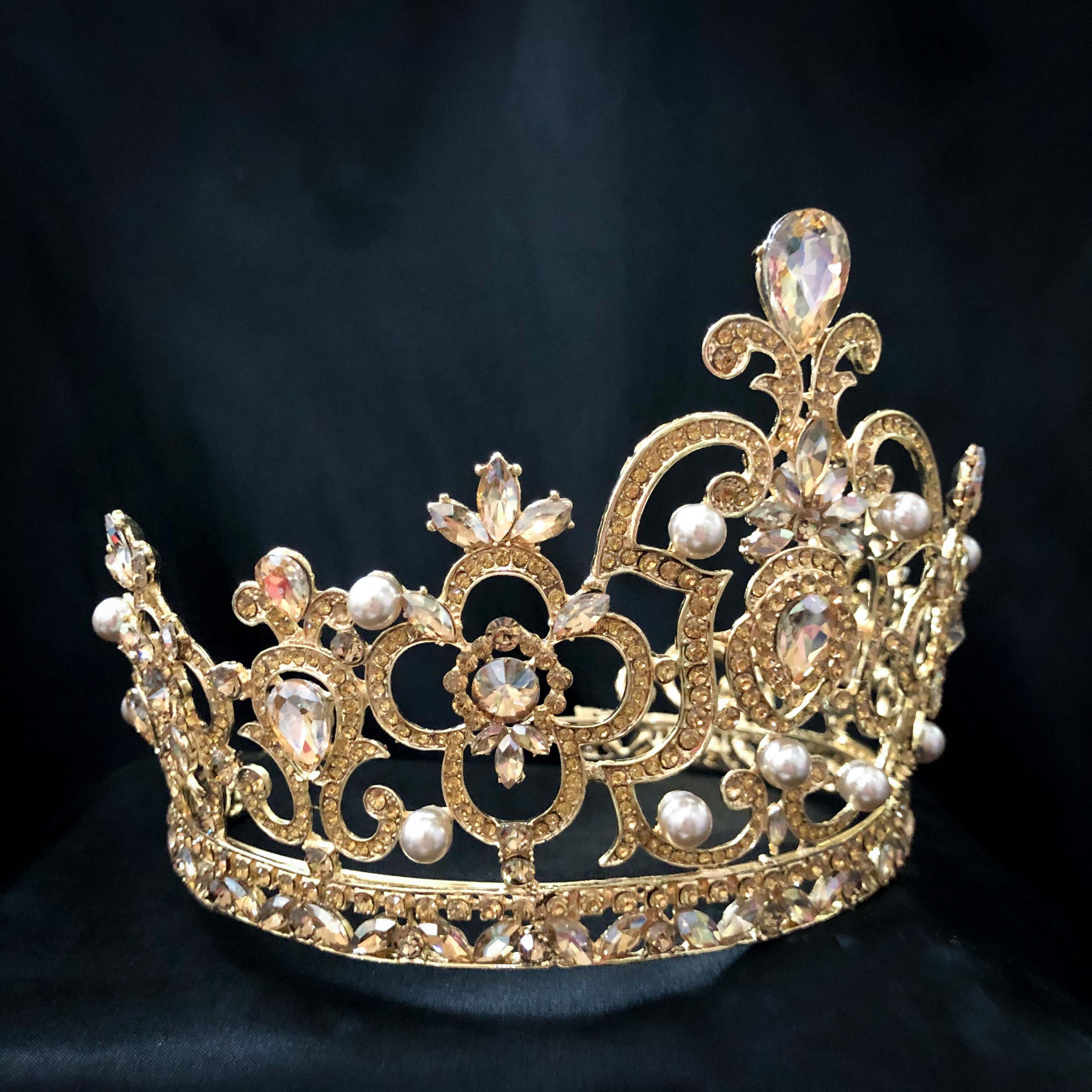 (พร้อมส่ง) เทียร่า 166 สีทอง-เพชรเหลือง มงกุฎนางงาม มงกุฎเจ้าหญิง งานสวย ปราณีต QCเพชรทุกเม็ด สินค้าพร้อมส่งจากไทย