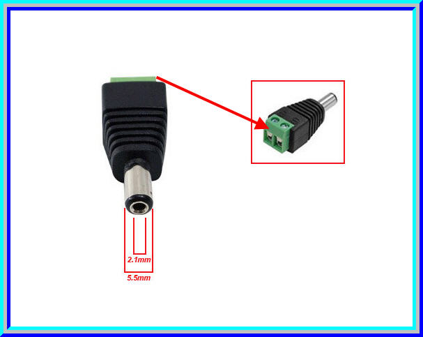 1x ดีซีแจ๊คตัวผู้ 5.5x2.1 mm แบบสกรูขัน (DC Jack)