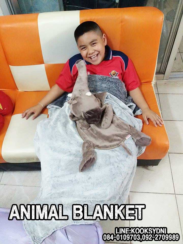 ANIMAL BLANKET ช้างช้างช้าง ( ด้านในอีกสี )
