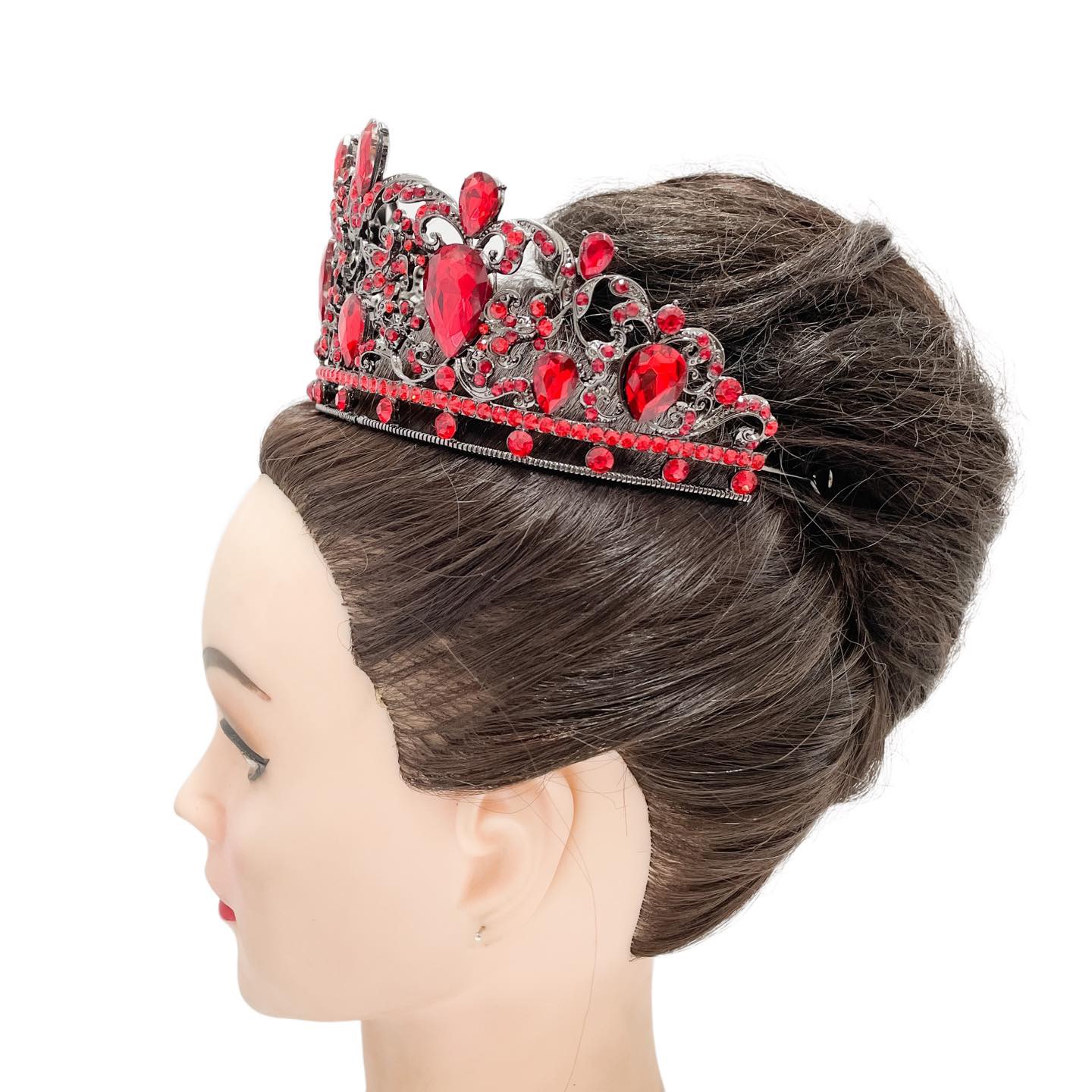 (พร้อมส่ง) เทียร่า 350 สีแดงดำ งานสวย ปราณีต QCเพชรทุกเม็ด สินค้าพร้อมส่งจากไทย