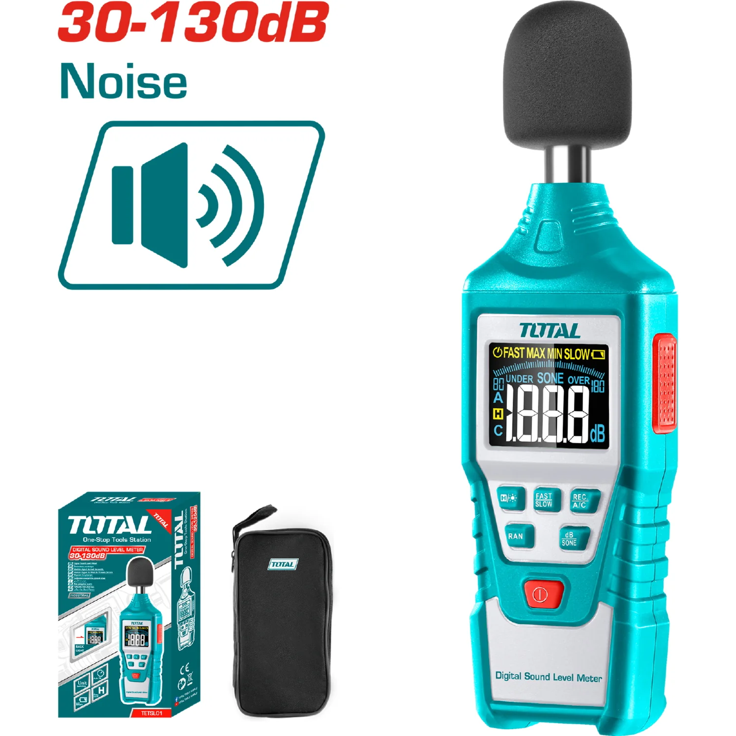 เครื่องวัดระดับเสียง TETSL01 ( Digital Sound Level Meter ) มิเตอร์วัดเสียง เครื่องวัดเสียง วัดระดับเสียง TOTAL
