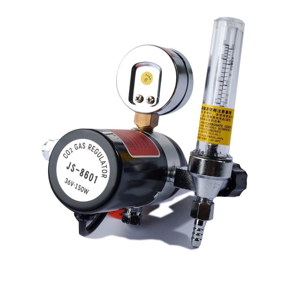 JASIC เกจ์วัดแรงดัน CO2 อลูมิเนียม รุ่น J072-10086569 ใช้กับเครื่องเครื่อง MIG รุ่น MIG200, MIG250, MIG350