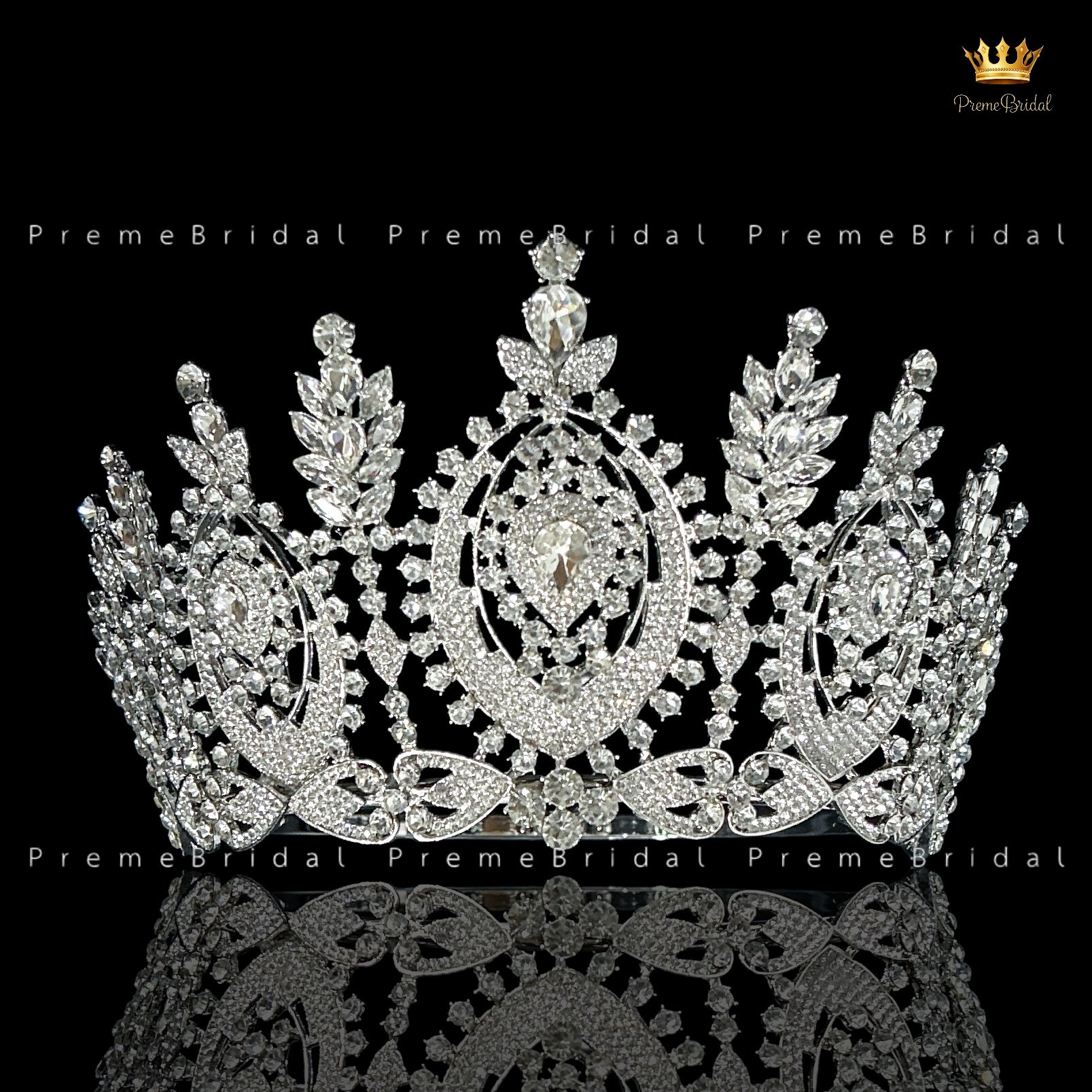 (พร้อมส่งจากไทย) มงกุฏ 141 สีเงิน ขนาดใหญ่ไซส์นางงาม งานสวย งานโลหะฐานกลมปรับขนาดได้ ส่งด่วน ส่งจาก จ.อุบลราชธานี