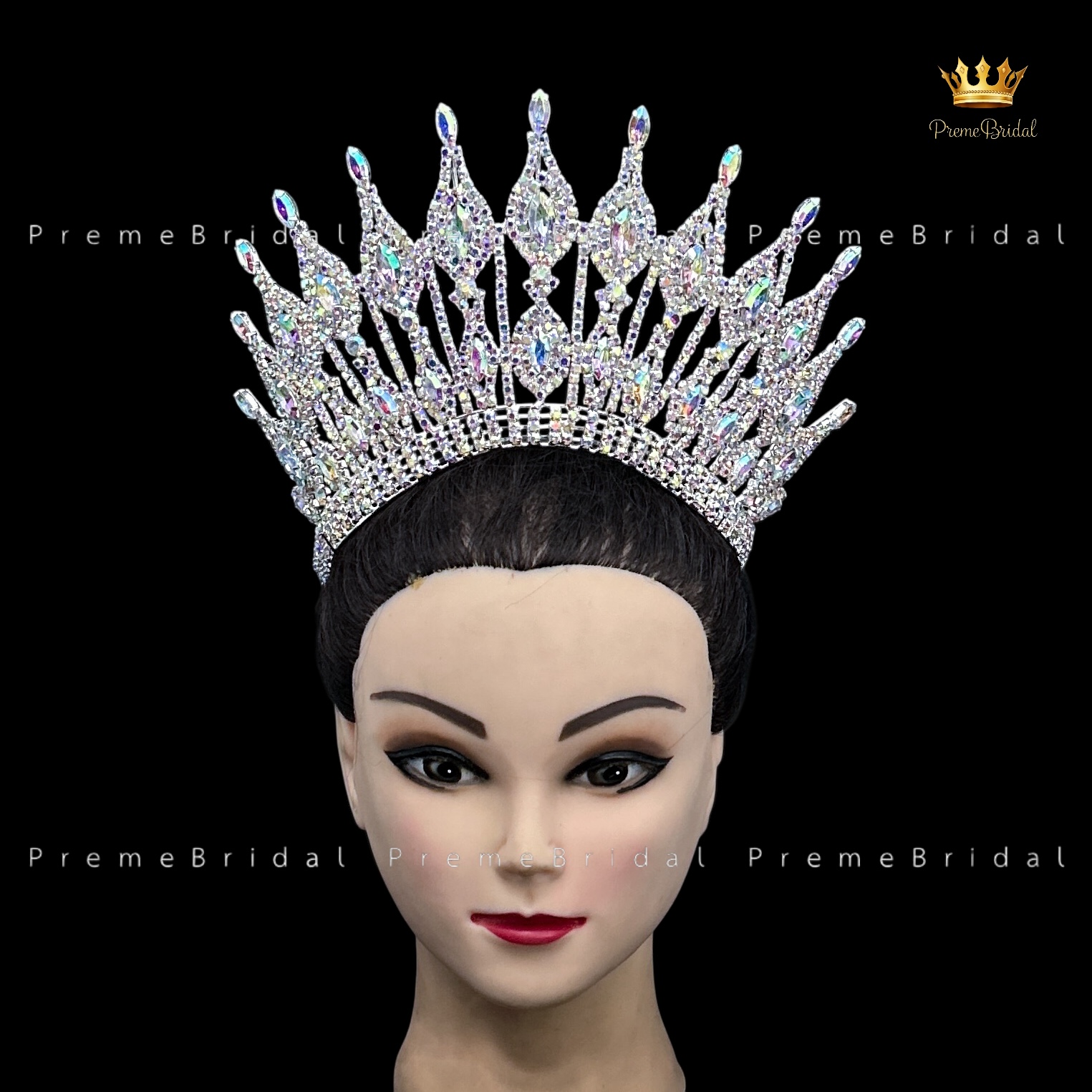 (พร้อมส่งจากไทย) มงกุฏ 119 สีรุ้ง งานสวย งานนางงาม รุ่นฐานกลม ปรับขนาดได้ ส่งด่วน ส่งจากไทย