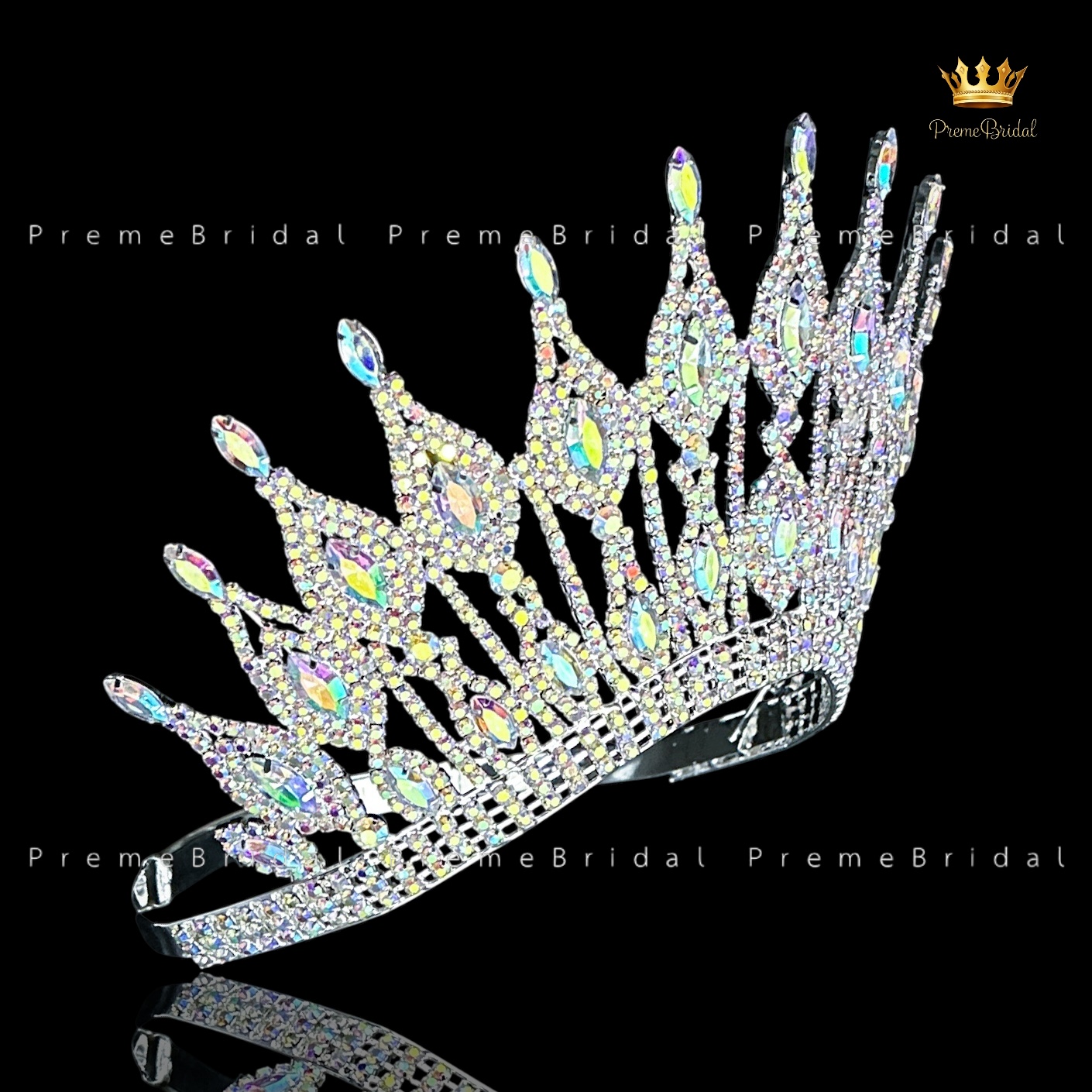 (พร้อมส่งจากไทย) มงกุฏ 119 สีรุ้ง งานสวย งานนางงาม รุ่นฐานกลม ปรับขนาดได้ ส่งด่วน ส่งจากไทย