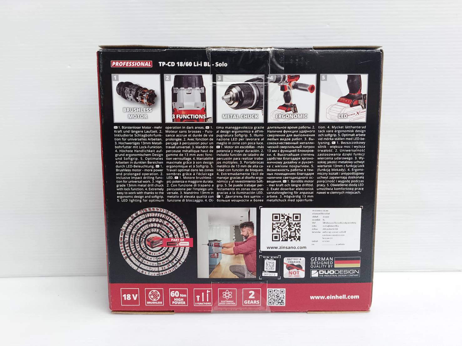 EINHELL สว่านกระแทกไร้สาย TP-CD 18/60 Li-i Brushless {สินค้าไม่รวมแบตเตอรี่/เครื่องชาร์จ} (A4514284)