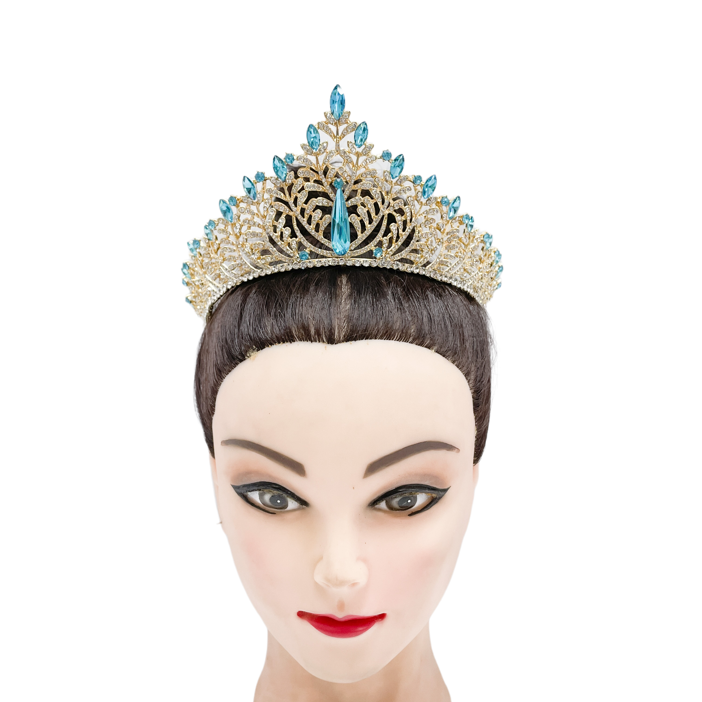 (พร้อมส่ง) เทียร่า 301 สีทอง-ฟ้า มงกุฎนางงาม งานสวย ปราณีต QCเพชรทุกเม็ด สินค้าพร้อมส่งจากไทย