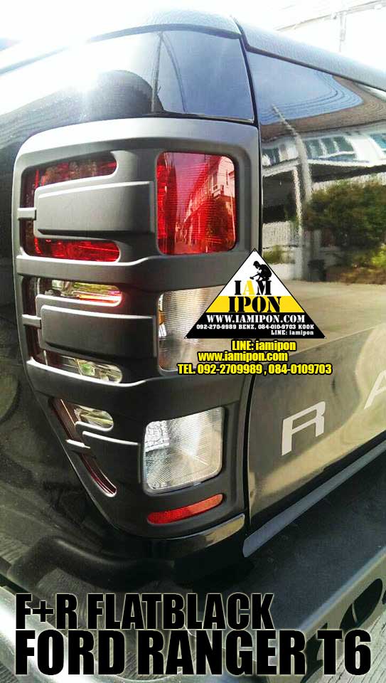 TRAIL LAMP COVER FORD RANGER T6- MC 2012-2015 FLATBLACK ครอบไฟท้ายดำด้านฟอร์ดเรนเจอร์ T6-MC 2012-2015