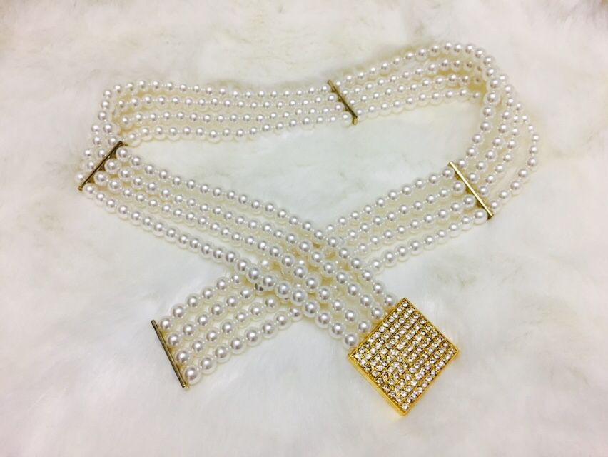 (พร้อมส่ง) เข็มขัดมุก003