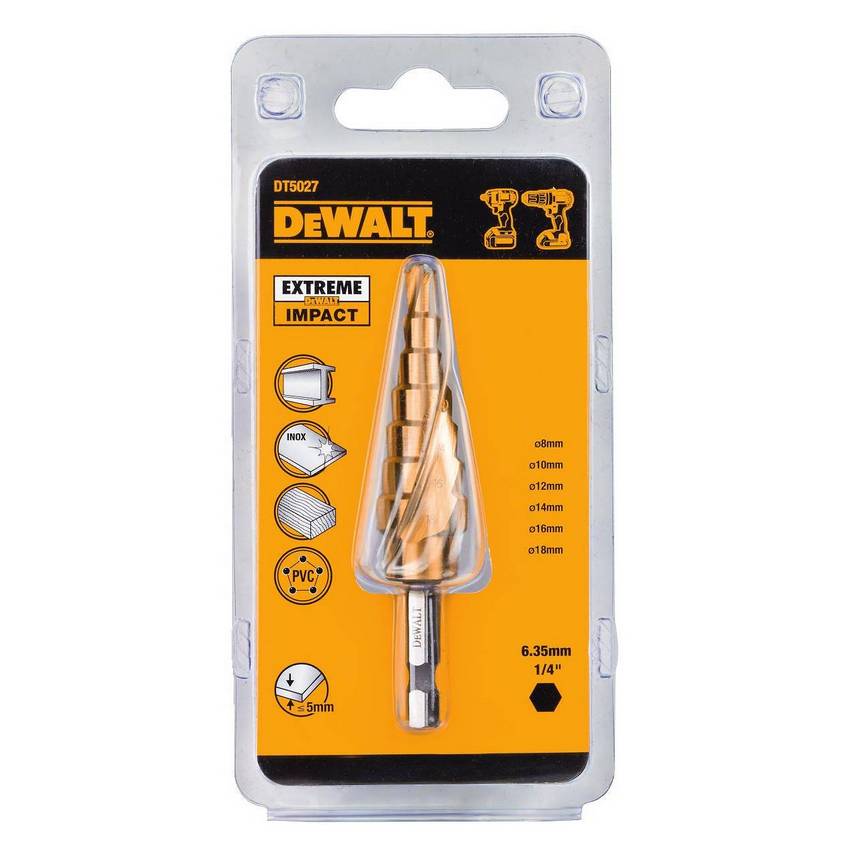 ดอกสเต็ปทรงเจดีย์ ก้านหกเหลี่ยม DT5027-QZ DEWALT