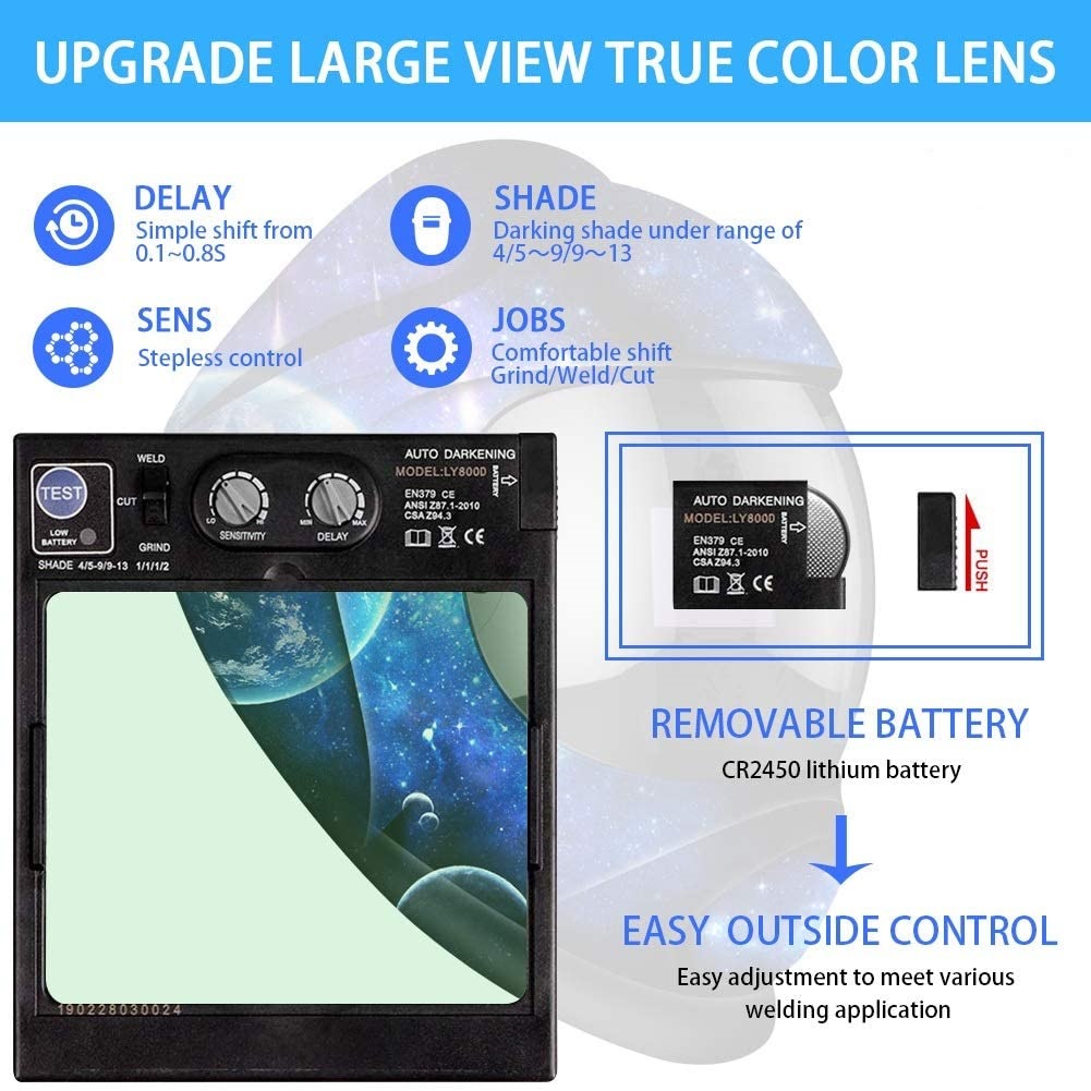 หน้ากากปรับแสง AUTO กระจกกว้าง LY800D JASIC True Color