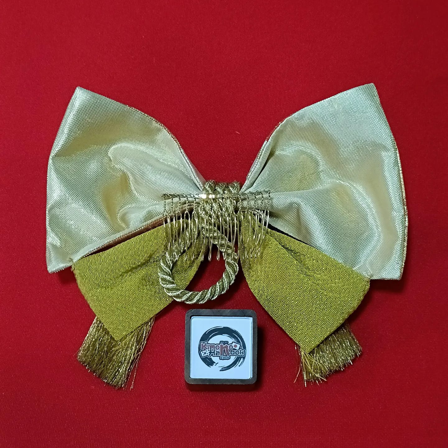 โบว์ประดับผมญี่ปุ่น(หวีสับ) ส้มทอง04