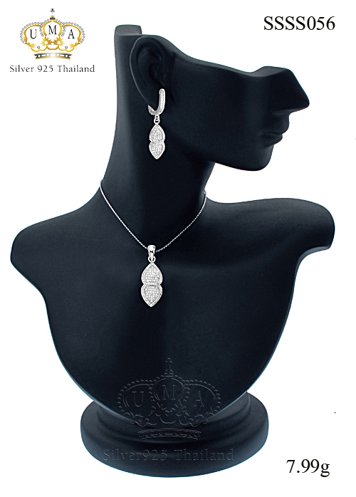ต่างหูพร้อมจี้ ( เงิน ) = Earring with Pendant ( Silver )