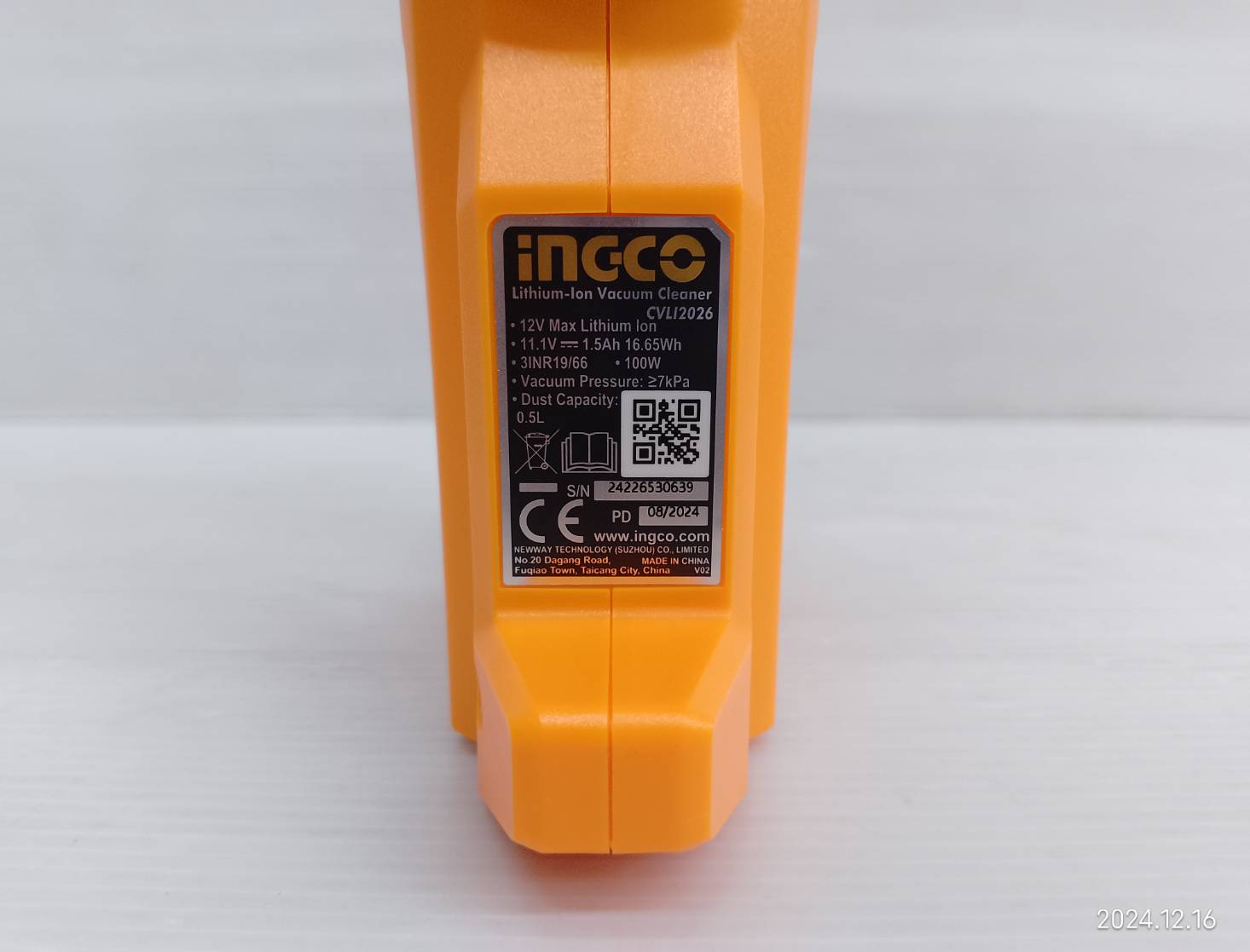 INGCO เครื่องดูดฝุ่นไร้สาย 12V CVLI2026 (เครื่องเปล่า)