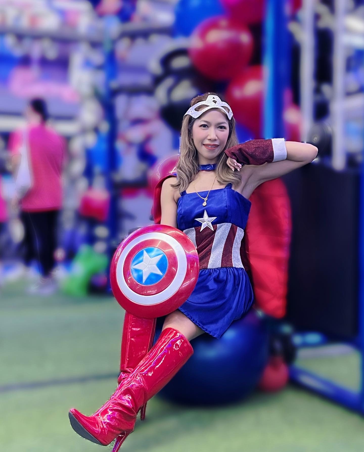 ชุดกัปตันอเมริกาหญิง เกรด A