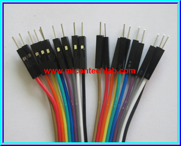 1x จั๊มเปอร์ปลายผู้ผู้ (M2M) 10 เส้น 20 ซม. (Jumper)