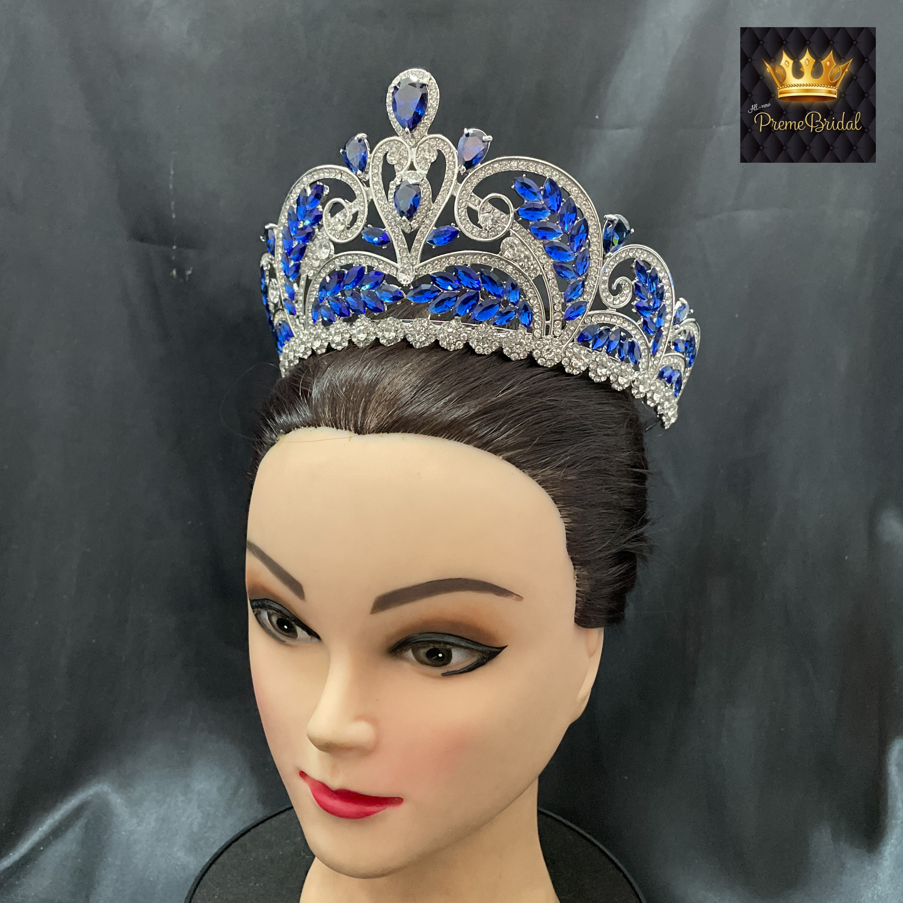 (พร้อมส่ง) มงกุฏ 087 สีน้ำเงิน มงกุฎนางงาม มงกุฎเพชร มงกุฎประกวด สินค้าพร้อมส่ง ไม่ต้องรอนาน งานพรีเมี่ยม