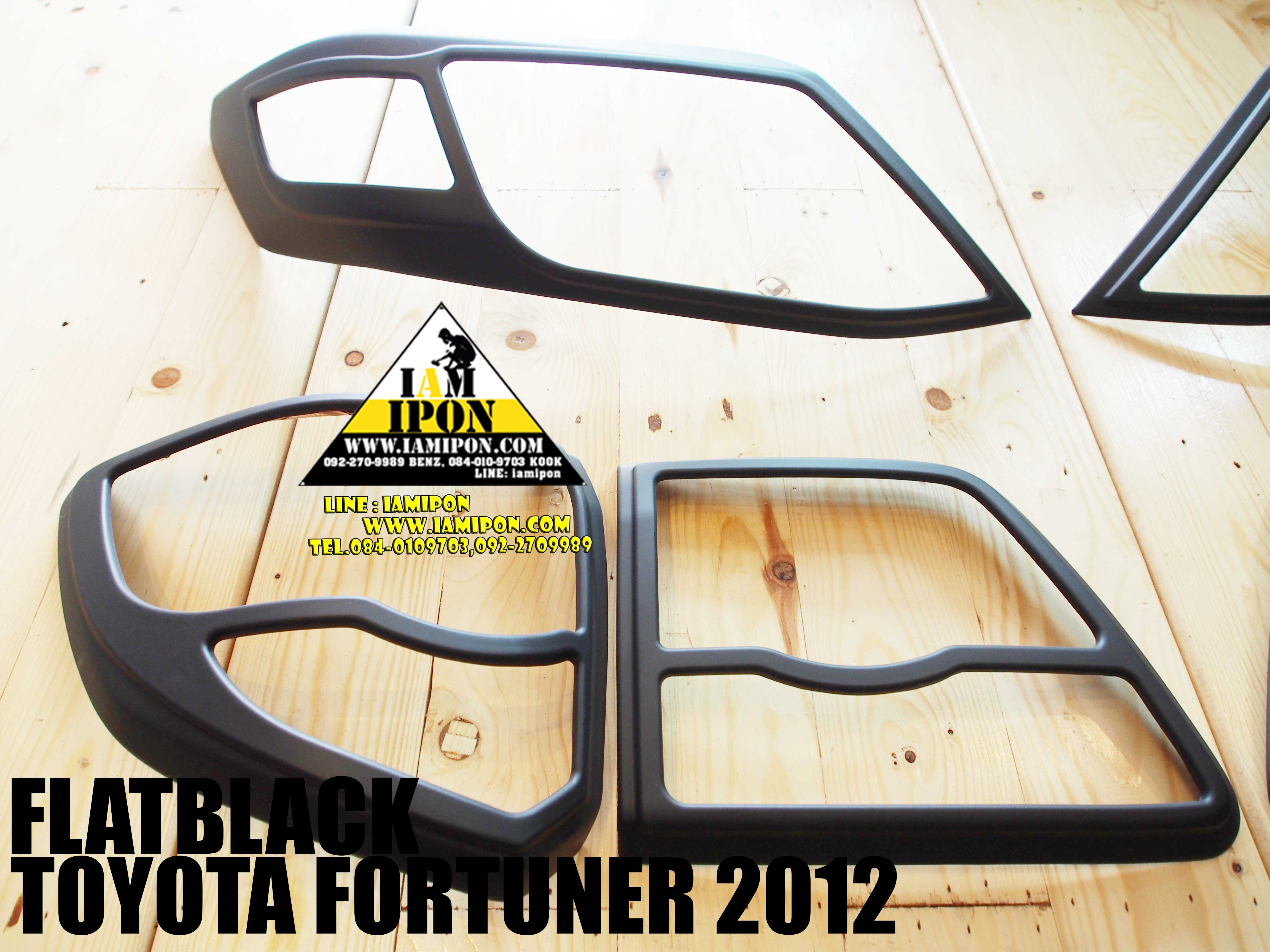 HEAD LAMP COVER FORTUNER CHAMP 2012 FLATBLACK ครอบไฟหน้าดำด้านฟอร์จูนเนอร์แชมป์ 2012