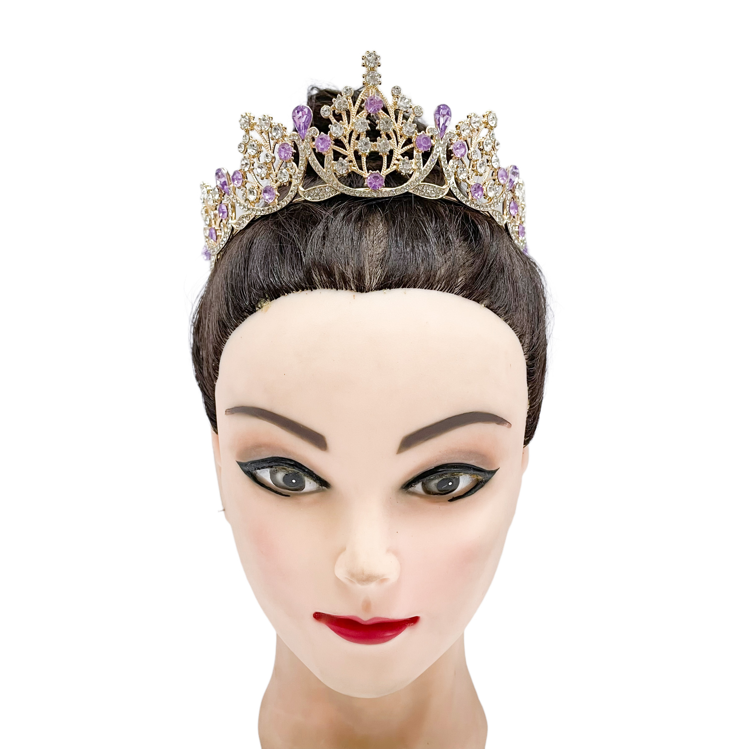 (พร้อมส่ง) เทียร่า 253 สีม่วง ตัวเรือนสีทอง มงกุฎนางงาม มงกุฎเจ้าหญิง งานสวย ปราณีต QCเพชรทุกเม็ด สินค้าพร้อมส่งจากไทย สำเนา