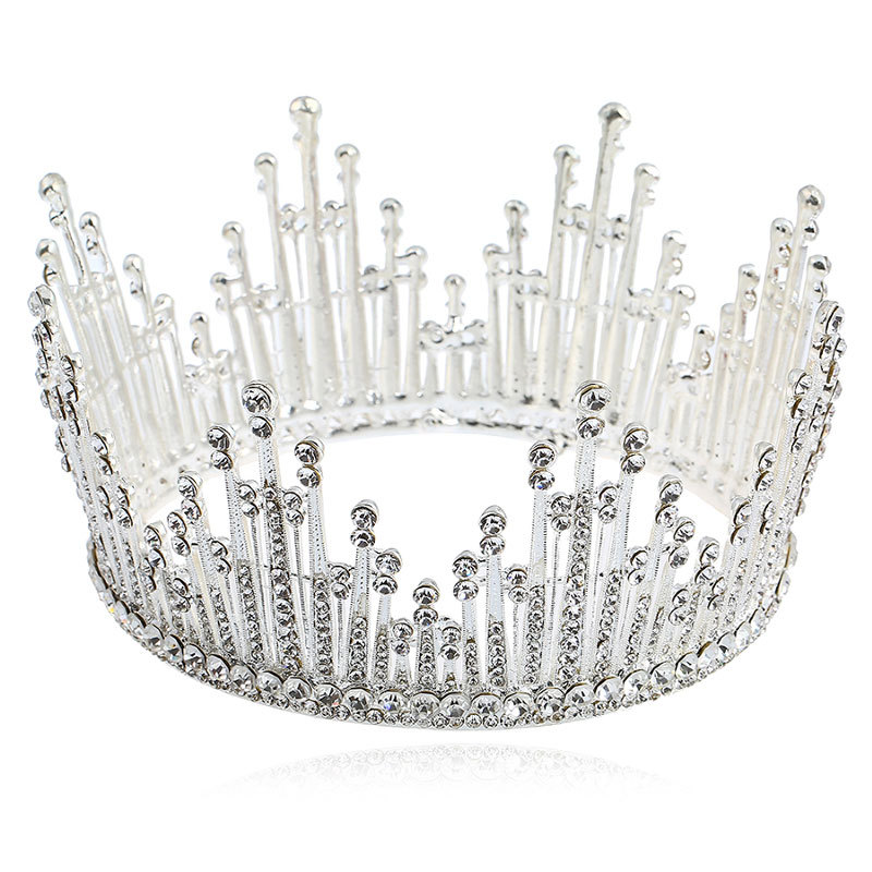 (พร้อมส่ง) มงกุฎ 037 สีเงิน รุ่นเพชร มงกุฎนางงาม มงกุฎประกวด งานสวย งานคุณภาพ