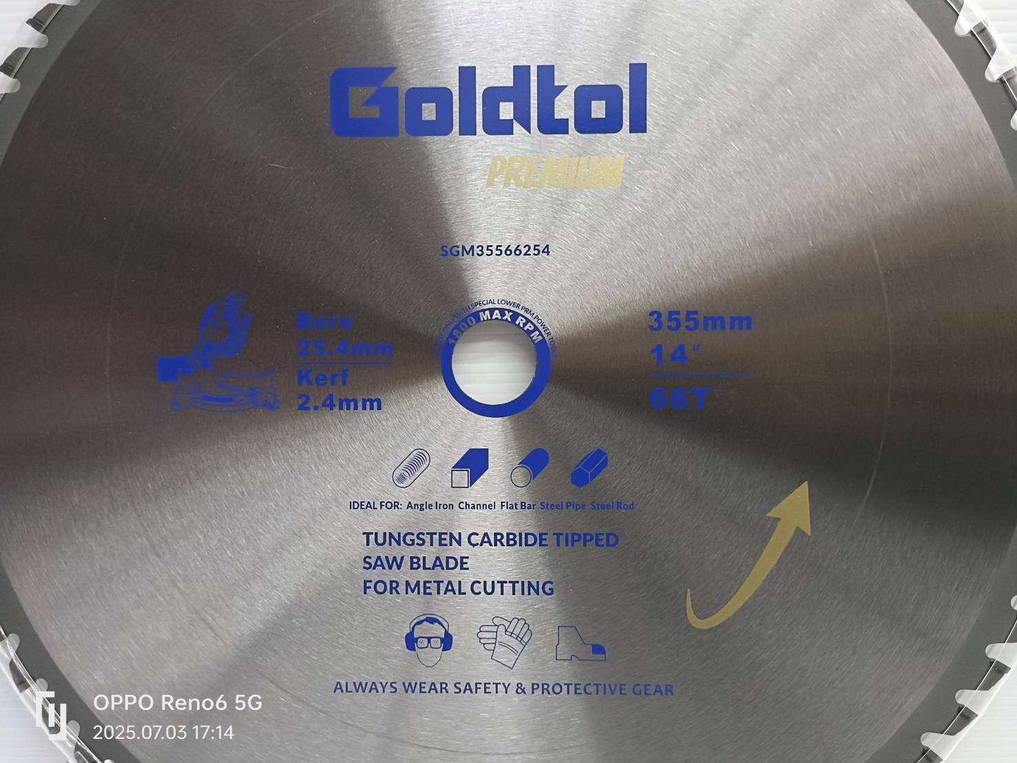 Goldtol ใบเลื่อยตัดเหล็ก ฟันTCT 14"x66T G-1926