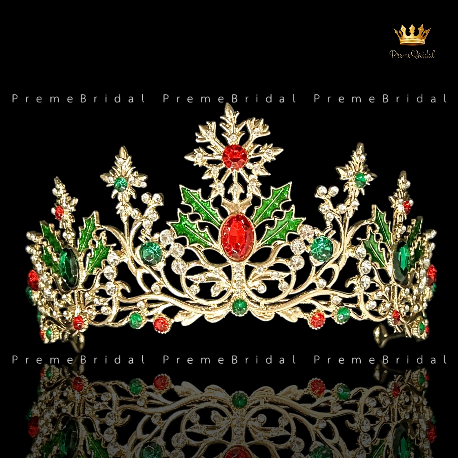 (พร้อมส่ง) มงกุฎคริสต์มาส 008 งานสวย ปราณีต QCเพชรทุกเม็ด สินค้าพร้อมส่งจากไทย