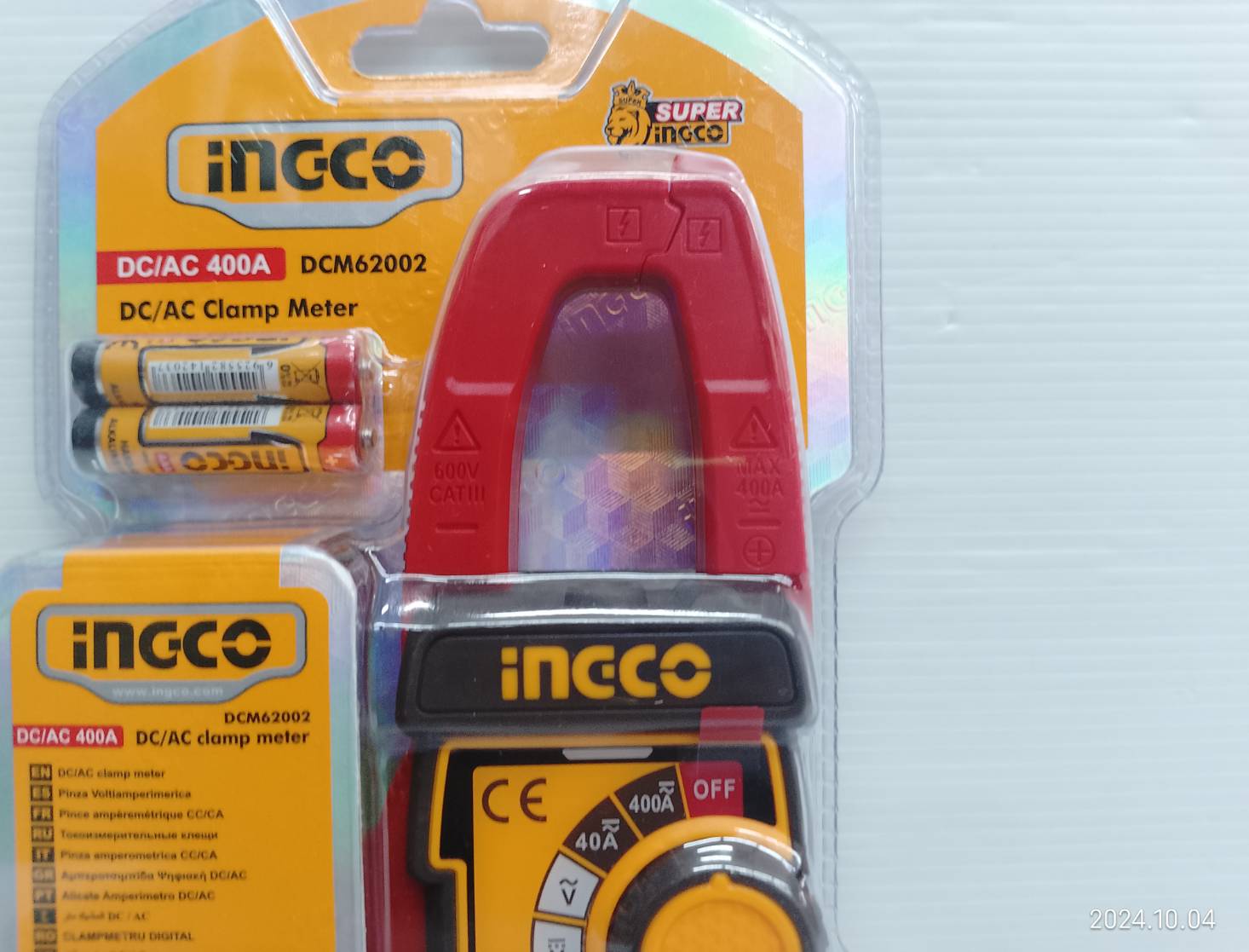 INGCO ดิจิตอลแคลมป์มิเตอร์ DC/AC 400A รุ่น DCM62002