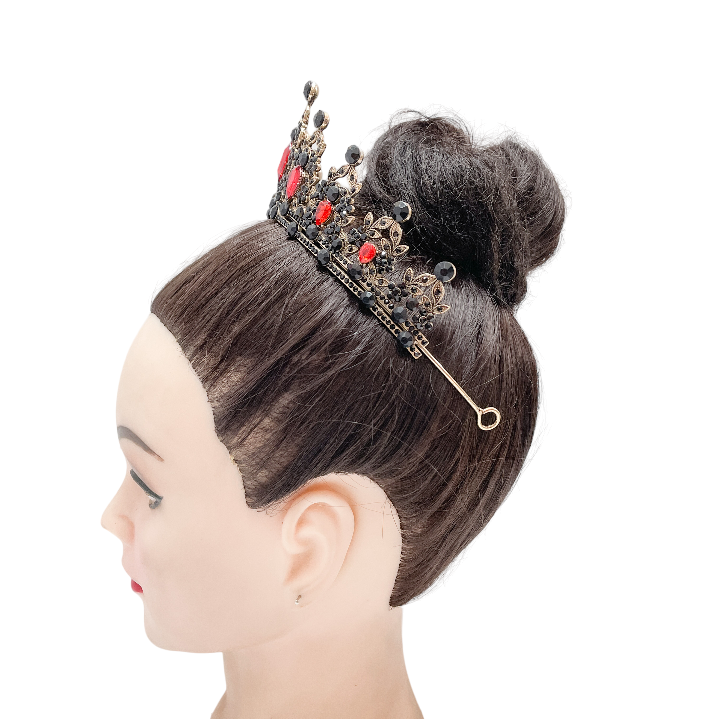 (พร้อมส่ง) มงกุฎสีดำ 146 สีดำ-แดง งานสวย ปราณีต QCเพชรทุกเม็ด สินค้าพร้อมส่งจากไทย