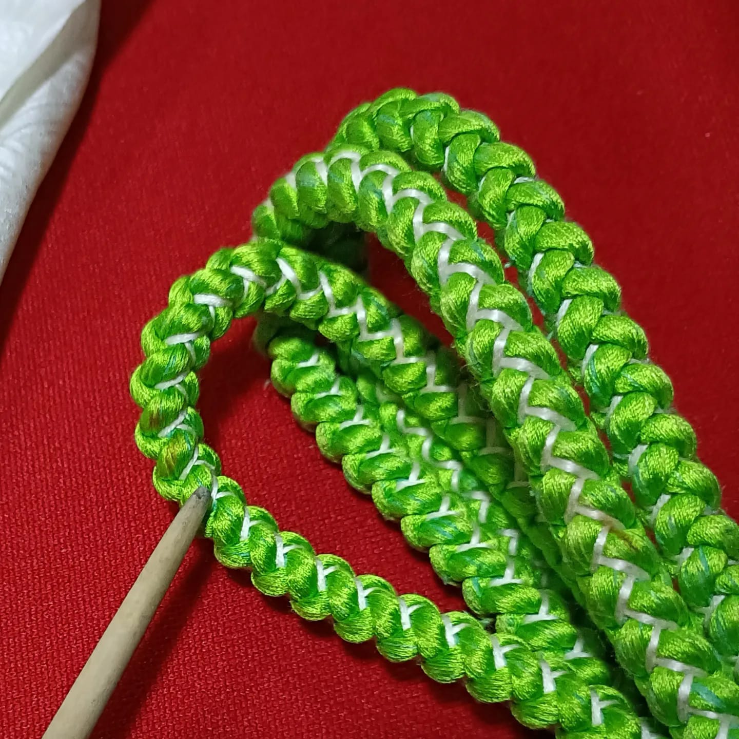 setผ้าชิโบริ+เชื่อกประดับโอบิ เขียว04