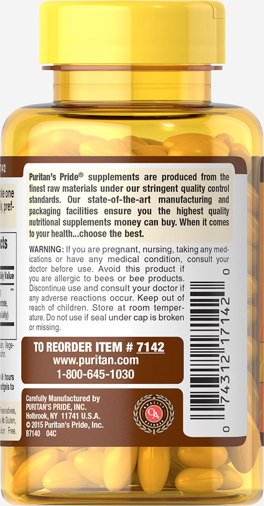 Puritan Royal Jelly 500 mg 120 Softgels