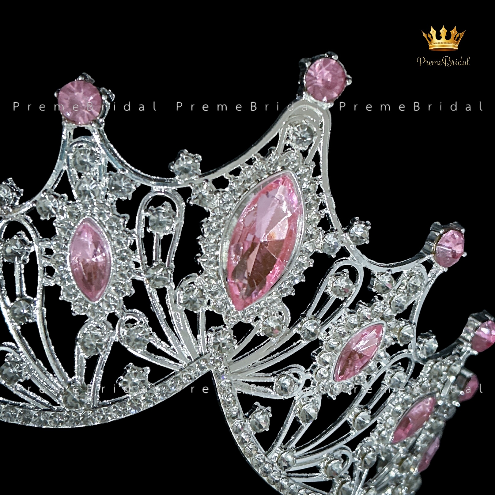 (พร้อมส่ง) เทียร่า 303 สีเงิน-ชมพู มงกุฎนางงาม งานสวย ปราณีต QCเพชรทุกเม็ด สินค้าพร้อมส่งจากไทย