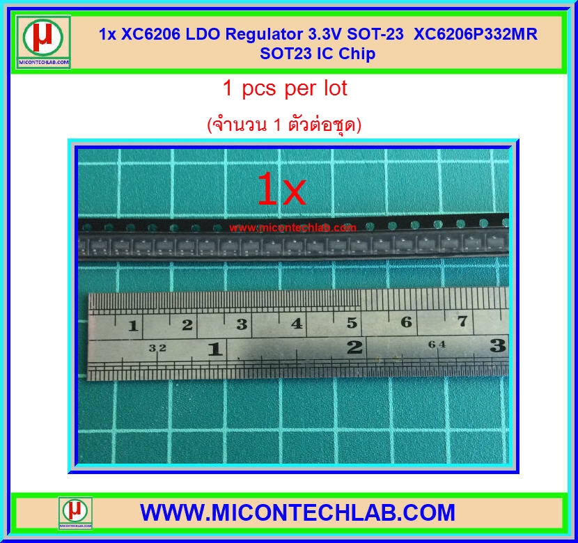 1x XC6206 LDO Regulator 3.3V SOT-23 XC6206P332MR SOT23 IC Chip