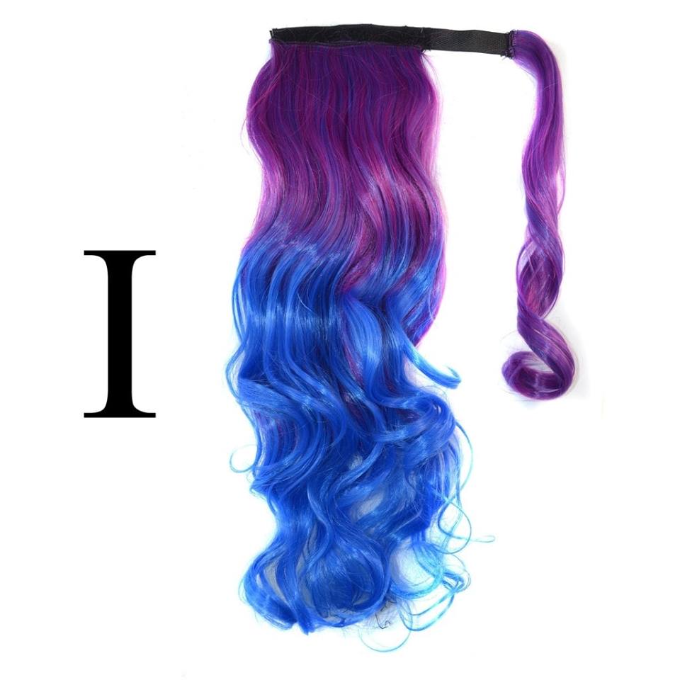 NEWK06 แฮร์พีช หางม้า ดัดลอน มีปอยผมมัด ไล่เฉดสีสุดพลัง สีสันสุดแสบ