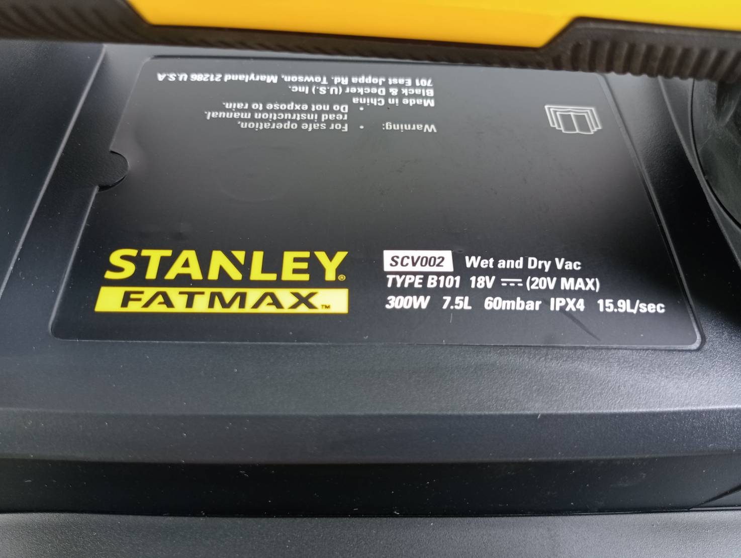 เครื่องดูดฝุ่นไร้สาย20V รุ่น SCV002 STANLEY (เครื่องเปล่า)