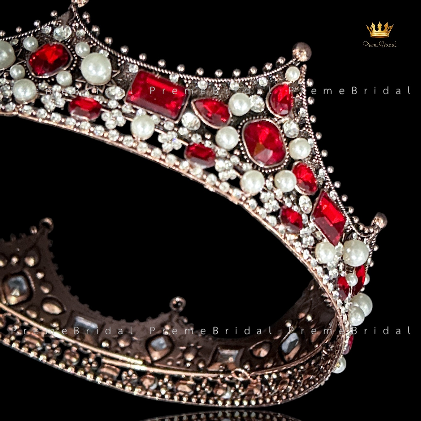 (พร้อมส่ง) มงกุฏผู้ชาย 035 สีแดงวินเทจ มงกุฎผู้ชาย มงกุฎเจ้าชาย งานสวย ปราณีต QCเพชรทุกเม็ด