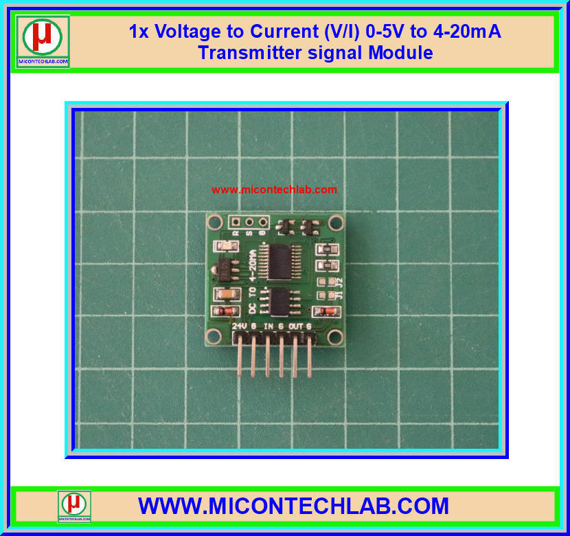 1x Voltage to Current (V/I) 0-5V to 4-20mA Transmitter signal Module